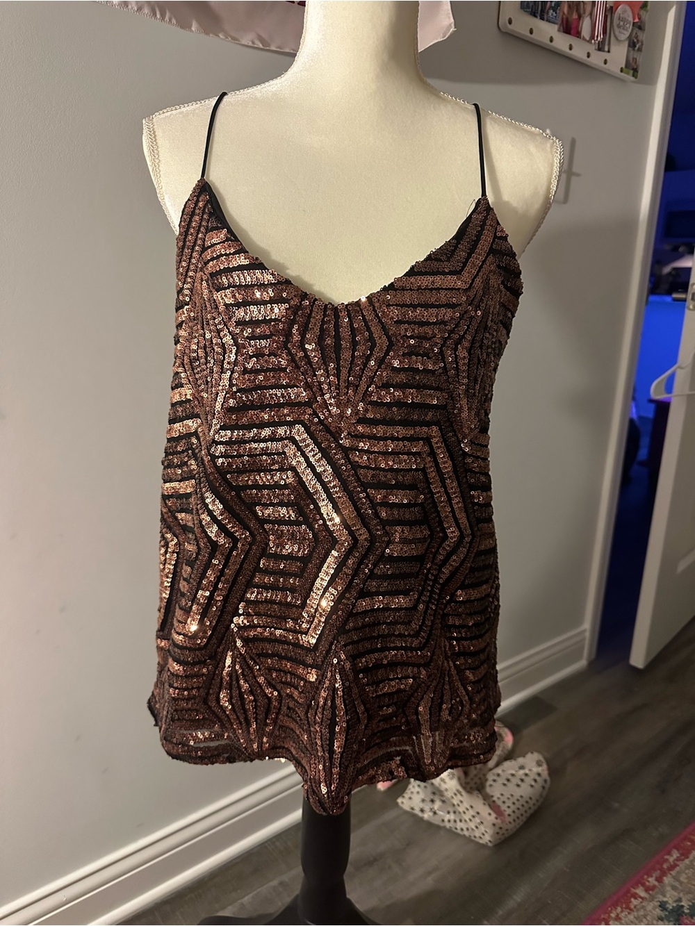 VENUS Top with Bronze Sequin Accents